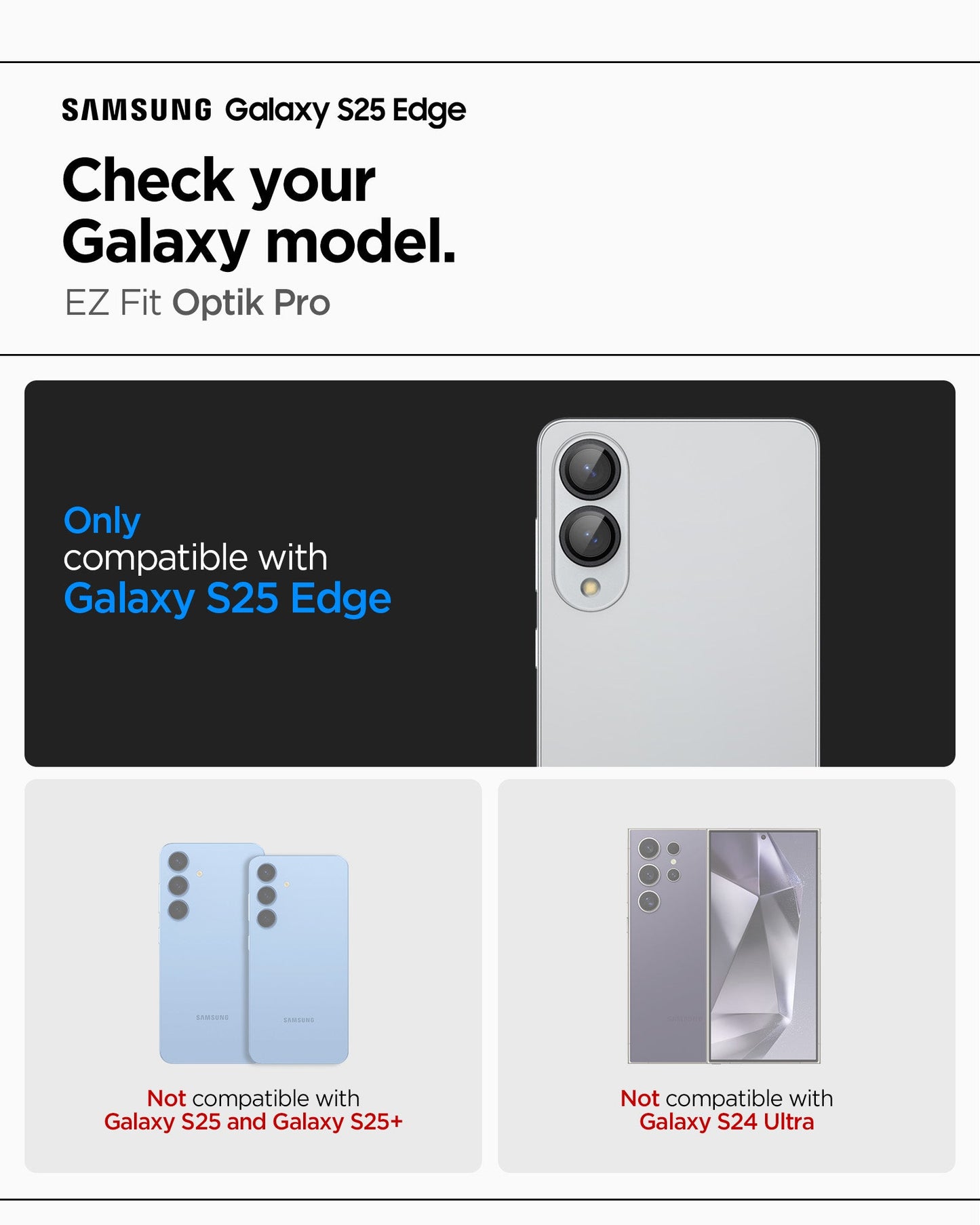 Galaxy S25 Edge - Optik EZ Fit Lens Pro Protector