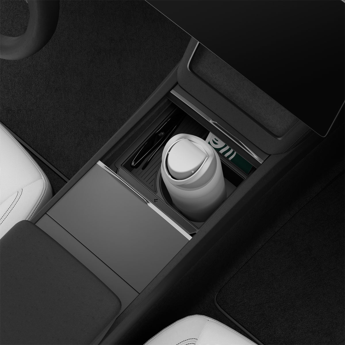 Tesla Series - Sliding Center Console Organizer with Bottle Holder | TO220SC
