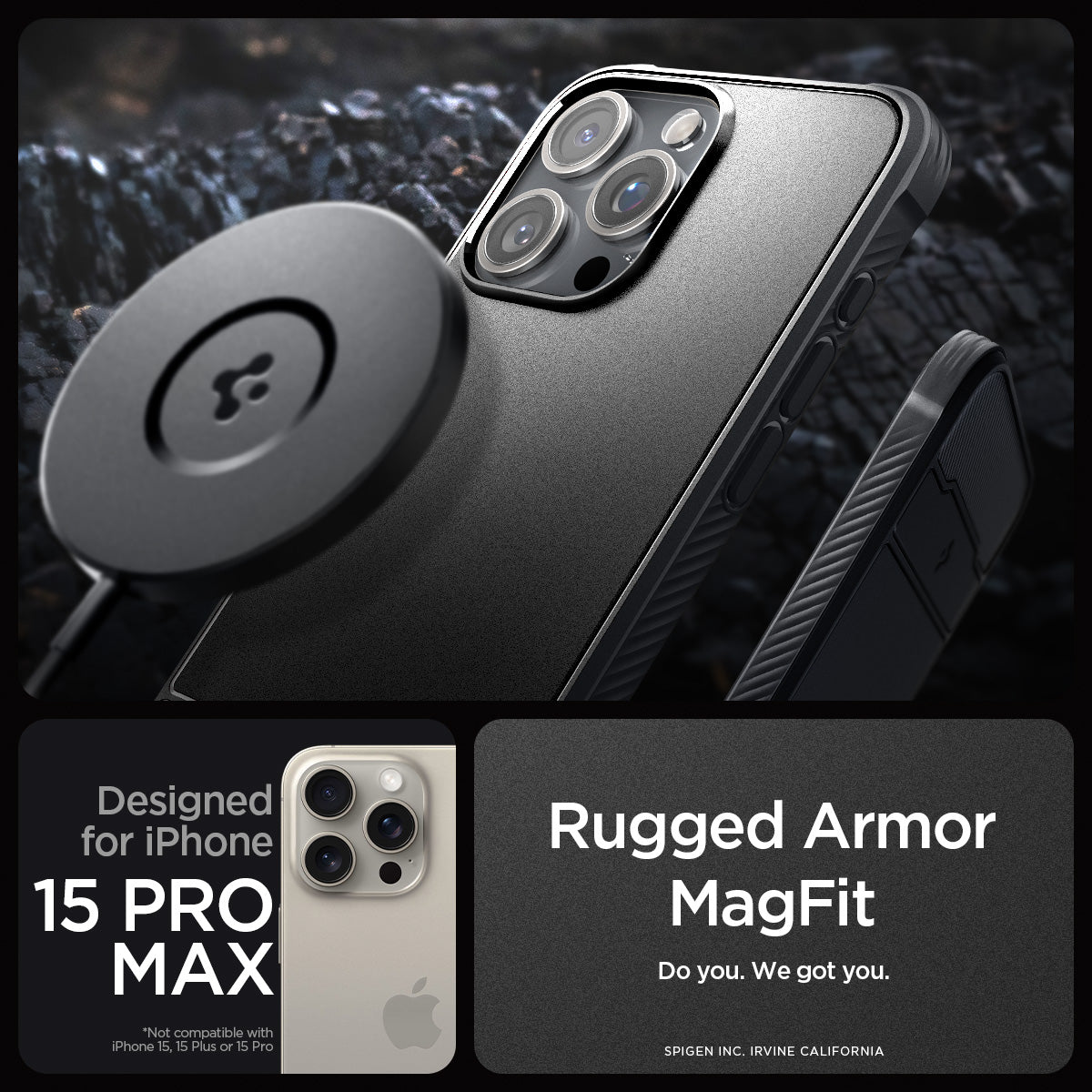 iPhone 15 Series - Rugged Armor (Mag Fit)