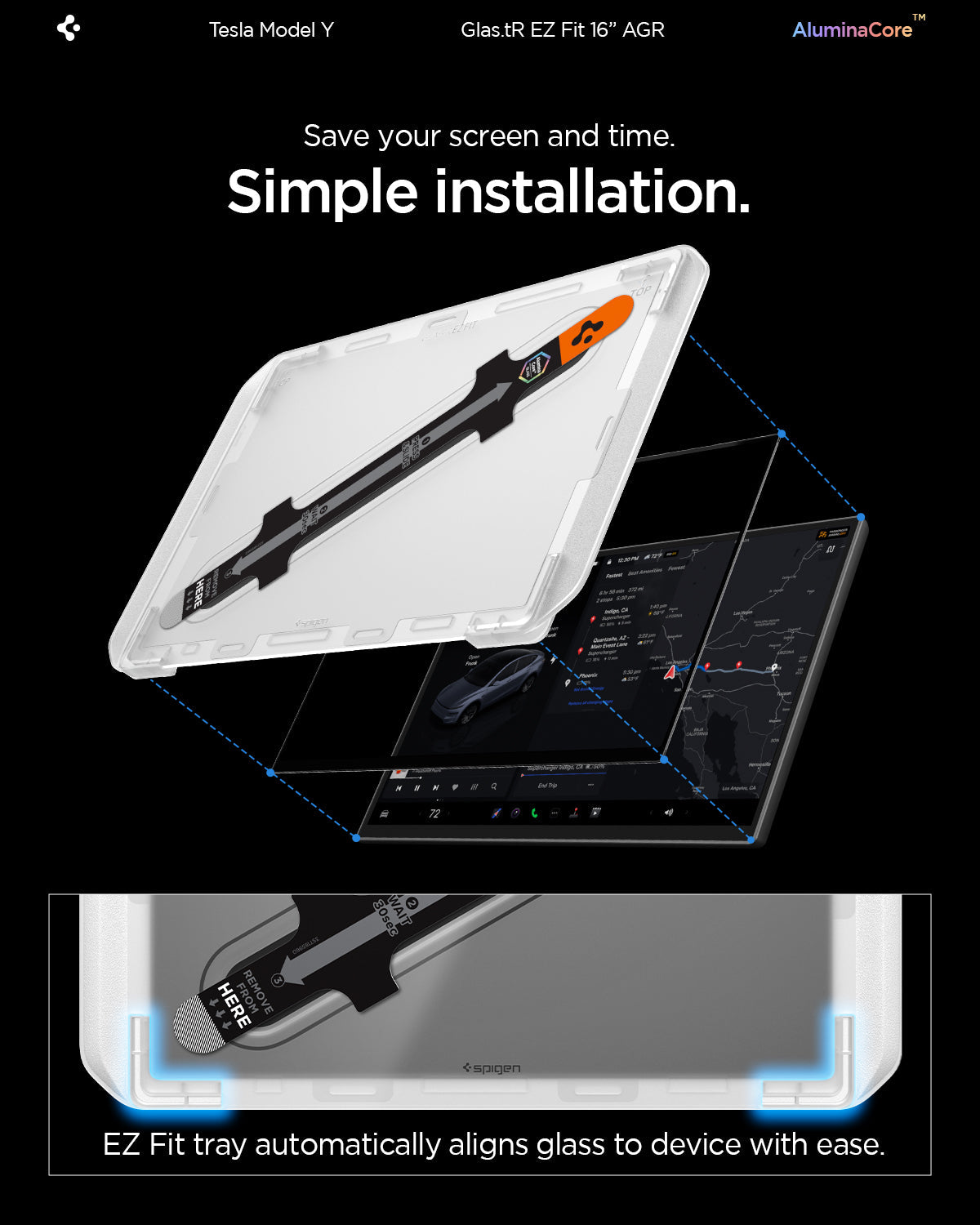 Tesla Series - Screen Protector GLAS.tR EZ Fit | Anti-Glare 16 inch