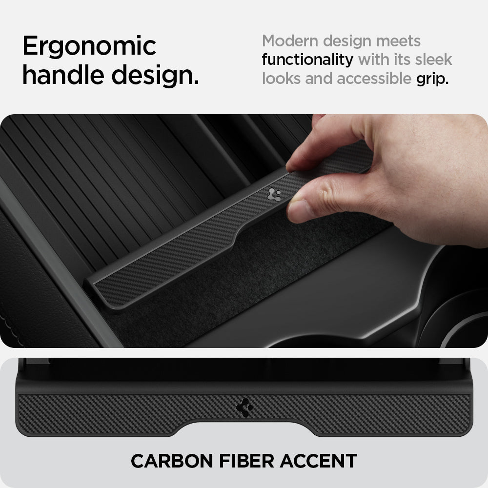 Tesla Series - Sliding Center Console Organizer Upper Tray | 4-Section
