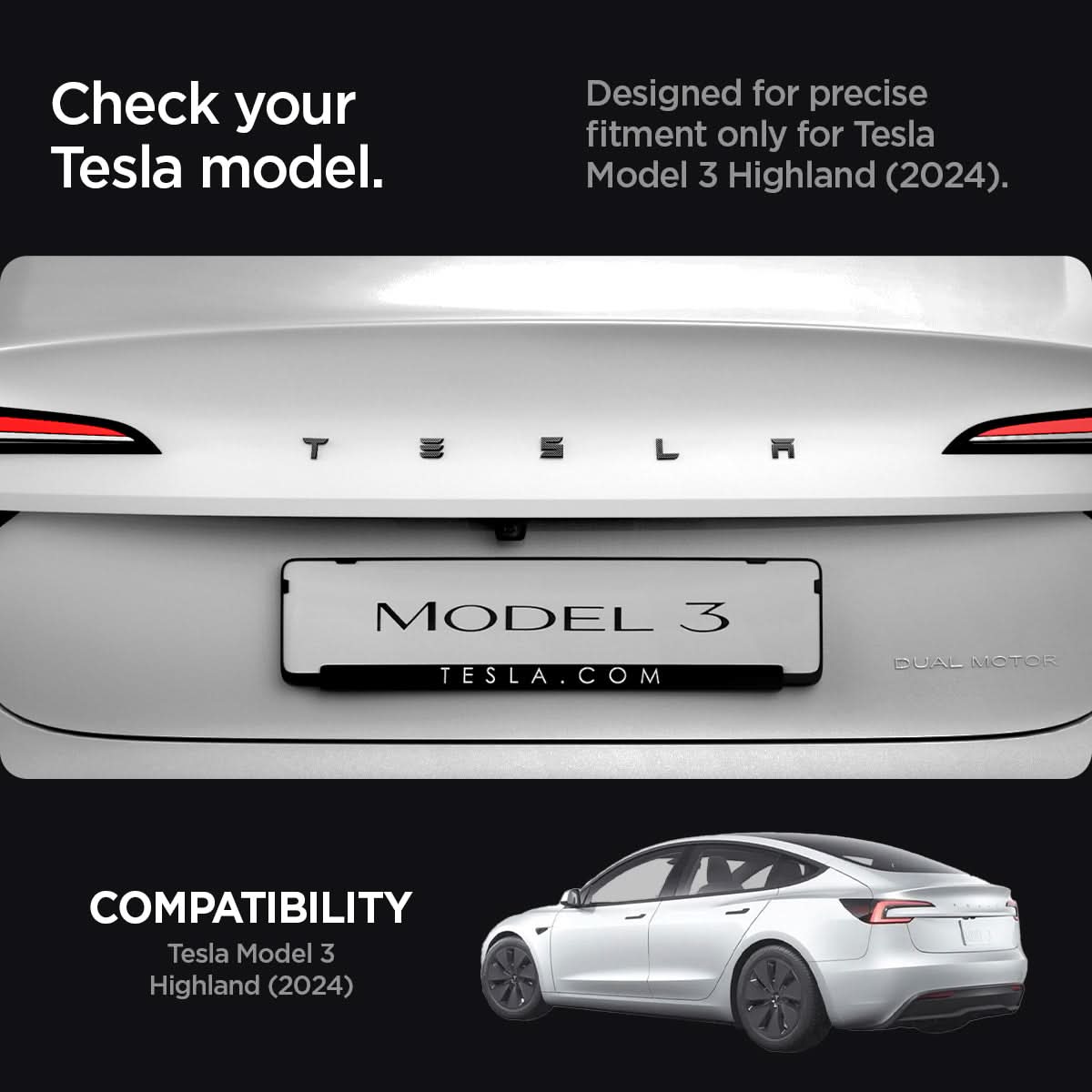 Tesla Series - Rear Emblem Logo Cover | TO322H