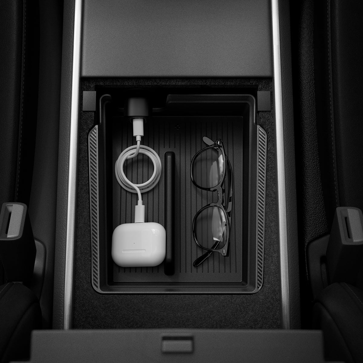Tesla Series - Armrest Console Organizer Upper Tray | 2-Section